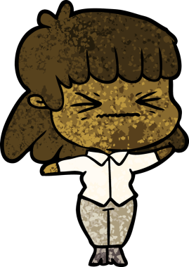 Bir insan tarafından çizilmiş karikatür kadın.