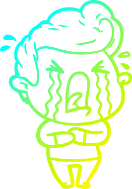 Bir insan tarafından çizilmiş ağlayan bir karikatür çizimi.