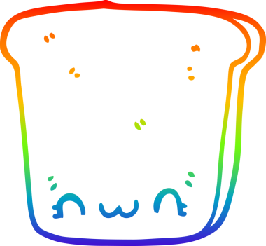 gökkuşağı gradyan çizgisi bir insan tarafından çizilmiş bir ekmek karikatürü