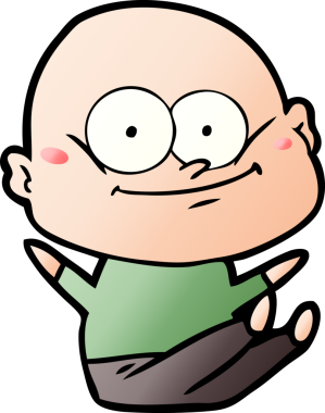 Bir insan tarafından çizilmiş kel bir adam.