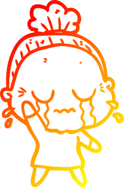 Bir insan tarafından çizilmiş, ağlayan bir karikatür çizimi.