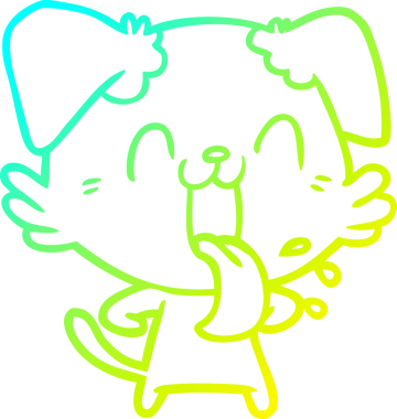 Bir insan tarafından çizilmiş soluyan bir köpeğin soğuk eğimli çizgisi.