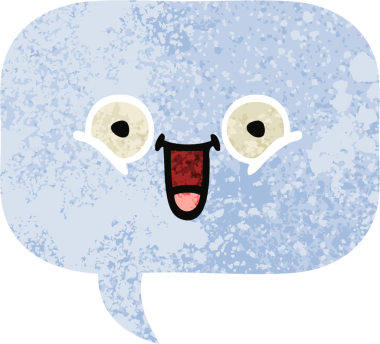 Bir insan tarafından çizilmiş bir konuşma baloncuğunun retro çizim tarzı karikatürü