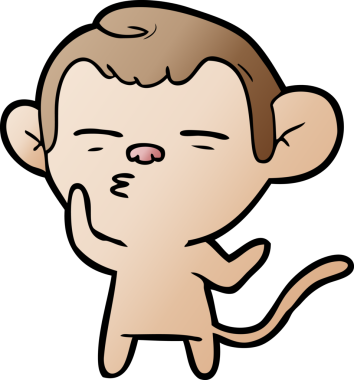 bir insan tarafından çizilmiş şüpheli maymun çizgi filmi