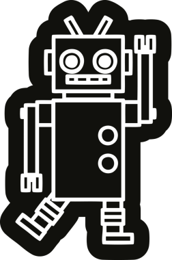 bir insan tarafından çizilmiş dans eden robot simgesi