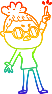 Gökkuşağı gradyan çizimi bir insan tarafından çizilmiş bir çizgi film.