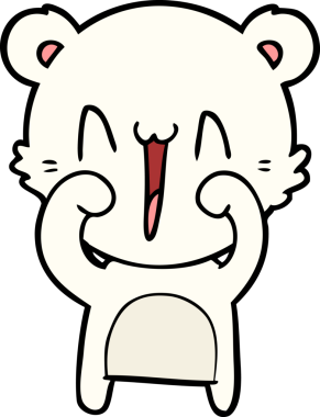 Bir insan tarafından çizilmiş mutlu kutup ayısı karikatürü