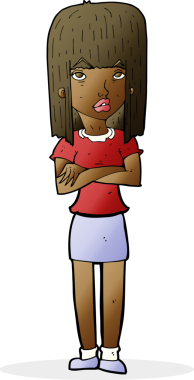 Bir insan tarafından çizilmiş karikatür kadın.