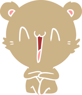 Bir insan tarafından çizilmiş yassı renkli mutlu ayı.