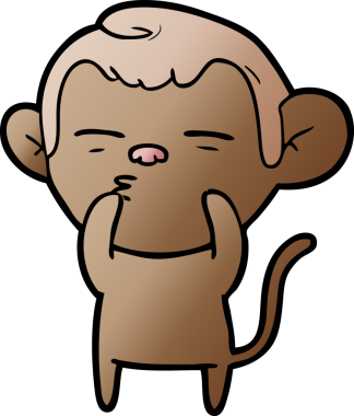 bir insan tarafından çizilmiş şüpheli maymun çizgi filmi