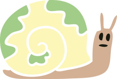 Bir insan tarafından çizilmiş garip bir çizgi film salyangozu.