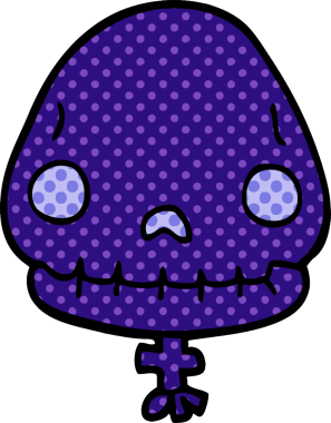 Bir insan tarafından çizilmiş cadılar bayramı kafatası karalaması.