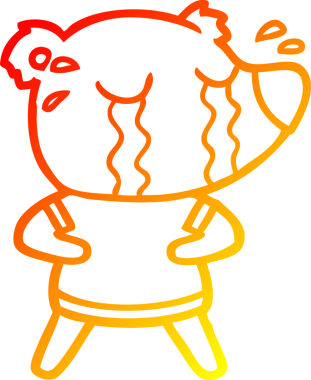 Bir insan tarafından çizilmiş ağlayan bir ayının sıcak çizgi çizimi