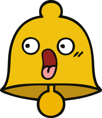 Bir insan tarafından çizilmiş sevimli bir çan karikatürü.