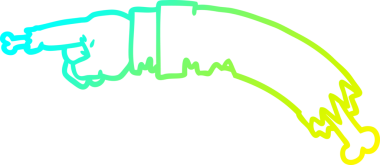 Bir insan tarafından çizilmiş zombi elinin soğuk gradyan çizimi.