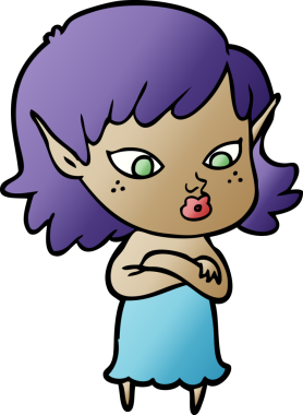 Bir insan tarafından çizilmiş güzel elf kızı.