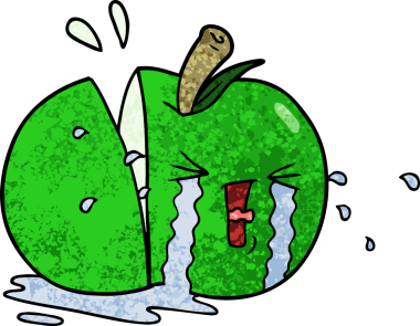 bir insan tarafından çizilmiş bir elma ağlaması.