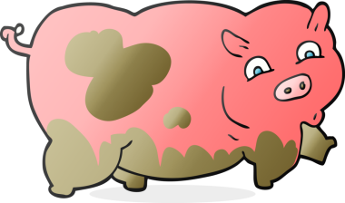 Bir insan tarafından çizilmiş serbest çizim domuz.