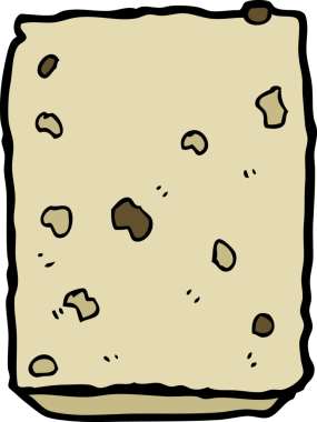 Bir insan tarafından çizilmiş çizgi film bisküvisi