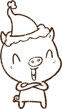 Noel Domuz Kömürü Bir insan tarafından çizilmiş