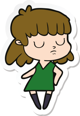 Bir insan tarafından çizilmiş ilgisiz bir karikatür çıkartması.