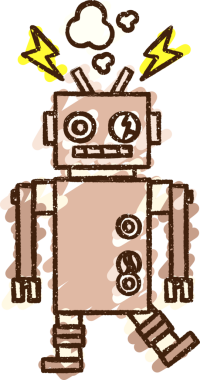 Bir insan tarafından çizilen Kırık Robot Tebeşiri