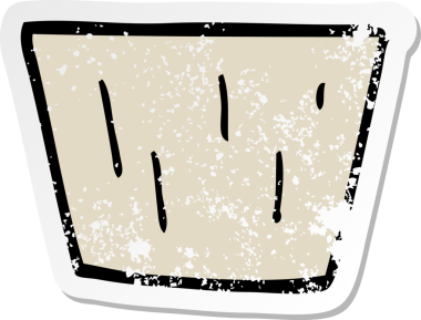 Bir insan tarafından çizilmiş karikatür kek kalıbının sıkıntılı çıkartması.