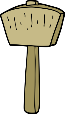 Bir insan tarafından çizilmiş bir çekiç.