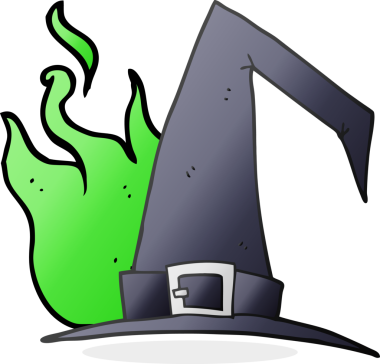 Bir insan tarafından çizilmiş serbest çizim cadı şapkası.