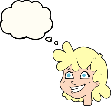 Bir insan tarafından çizilmiş serbest çizim baloncuk kadın yüzü.