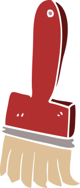 Bir insan tarafından çizilmiş karalama boya fırçası.