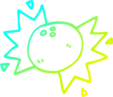 Bir insan tarafından çizilmiş bir bowling topunun soğuk gradyan çizimi