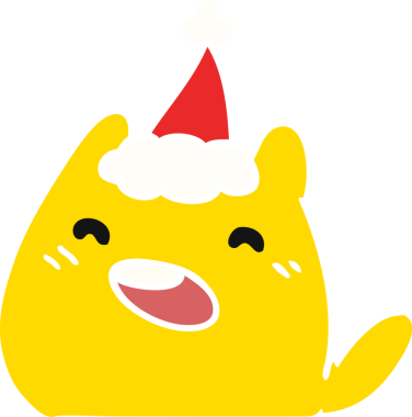 Bir insan tarafından çizilmiş kawaii kedisinin el çizimi karikatürü.