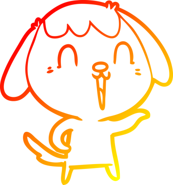 Bir insan tarafından çizilmiş çizgi film köpeğinin sıcak çizgi çizimi