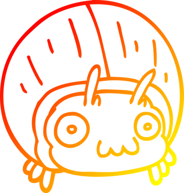 Bir insan tarafından çizilmiş dev bir böceğin sıcak çizgi çizimi