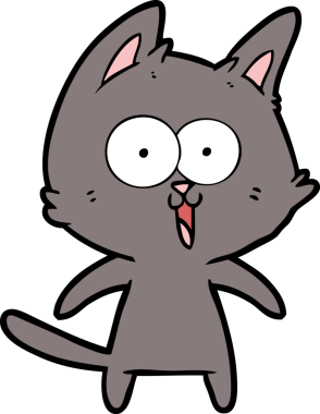 Bir insan tarafından çizilmiş komik çizgi film kedisi.