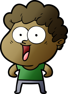 Bir insan tarafından çizilmiş mutlu bir adam.