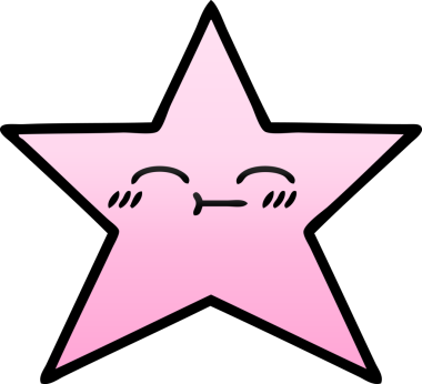 Bir insan tarafından çizilmiş yıldız balığının gölgeli karikatürü