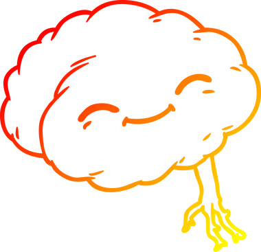 Bir insan tarafından çizilen çizgi filmin sıcak gradyan çizimi.