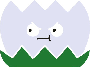 Bir insan tarafından çizilmiş bir nilüfer çiçeğinin düz renkli retro karikatürü