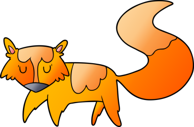 bir insan tarafından çizilmiş tilki çizgi filmi