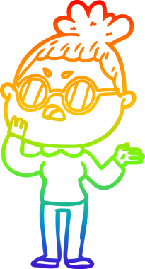 Gökkuşağı gradyan çizimi bir insan tarafından çizilmiş bir çizgi film.