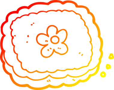 Bir insan tarafından çizilmiş bir bisküvinin sıcak çizgi çizimi