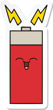 Bir insan tarafından çizilmiş şirin bir karikatür aküsünün çıkartması.