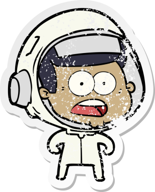 Bir karikatürün sıkıntılı çıkartması bir insan tarafından çizilmiş astronotu şaşırttı.