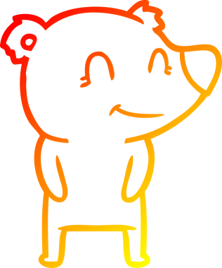 Bir insan tarafından çizilmiş dost bir ayı karikatürünü çiziyorum.