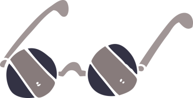 Bir insan tarafından çizilmiş karalama güneş gözlüğü.