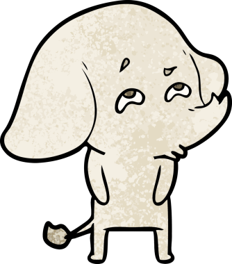 Bir insan tarafından çizilmiş karikatür fili