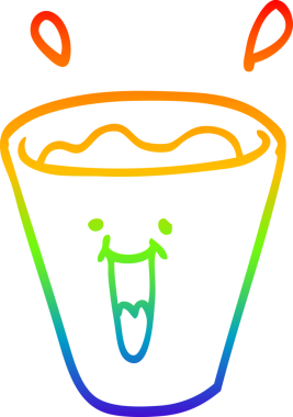 gökkuşağı gradyan çizgi çizimi bir insan tarafından çizilmiş mutlu içecekler