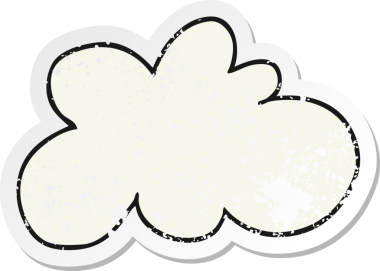 Bir insan tarafından çizilmiş karikatür dekoratif bulut sembolü.